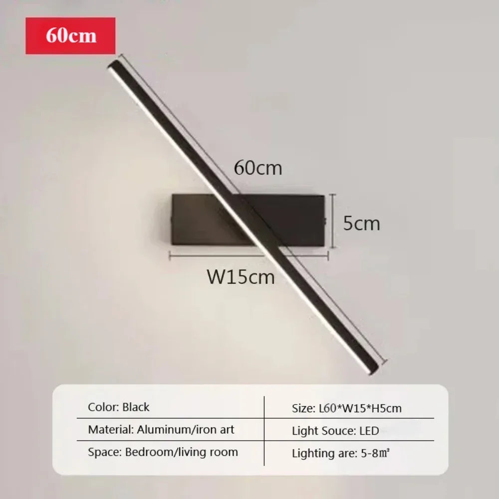 DecorBites™ Led Black Rechargeable 330 Rotated Wall Sconce