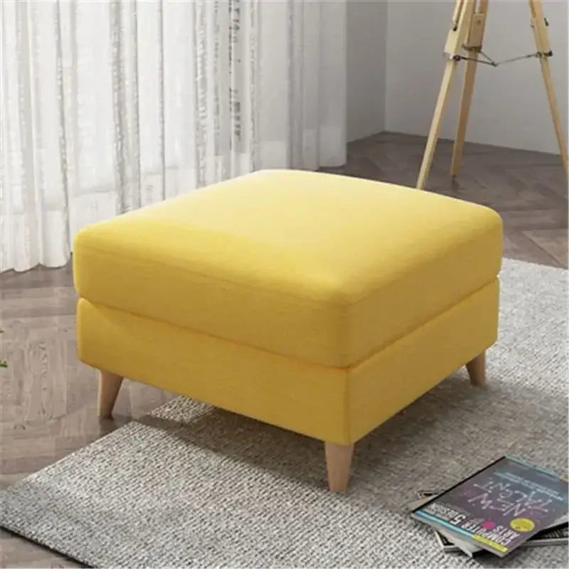 Light gray jacquard square stool cover living room ottoman protector
