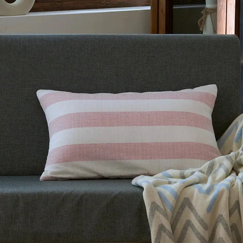 Linen stripe cushion cover living room striped pillow case