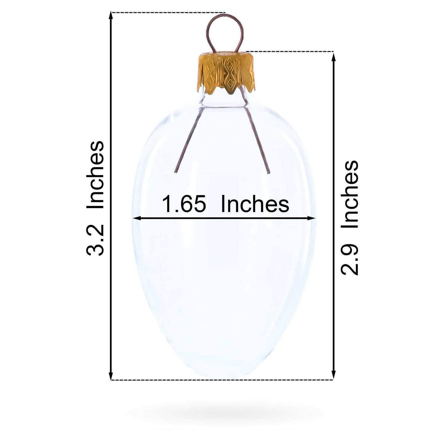 Cobalt Blue with White Daisy Floral Mini Glass Egg Ornament 2.9 Inches