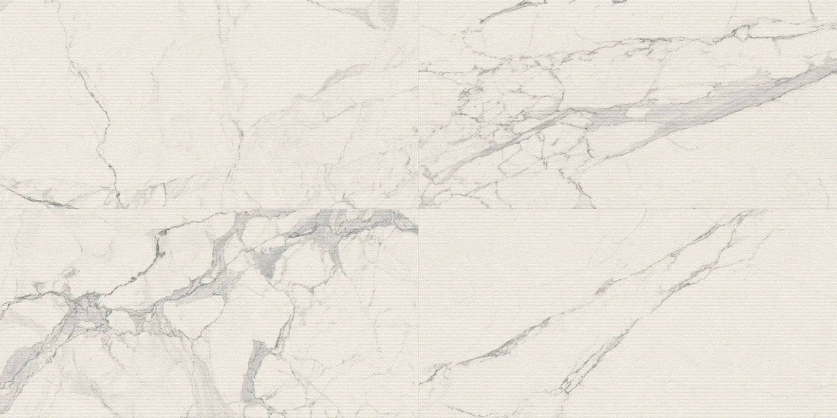 Veneer World Atelier Charme Chisel Veined Statuario Marble Look Porcelain Accent Tiles 24x48