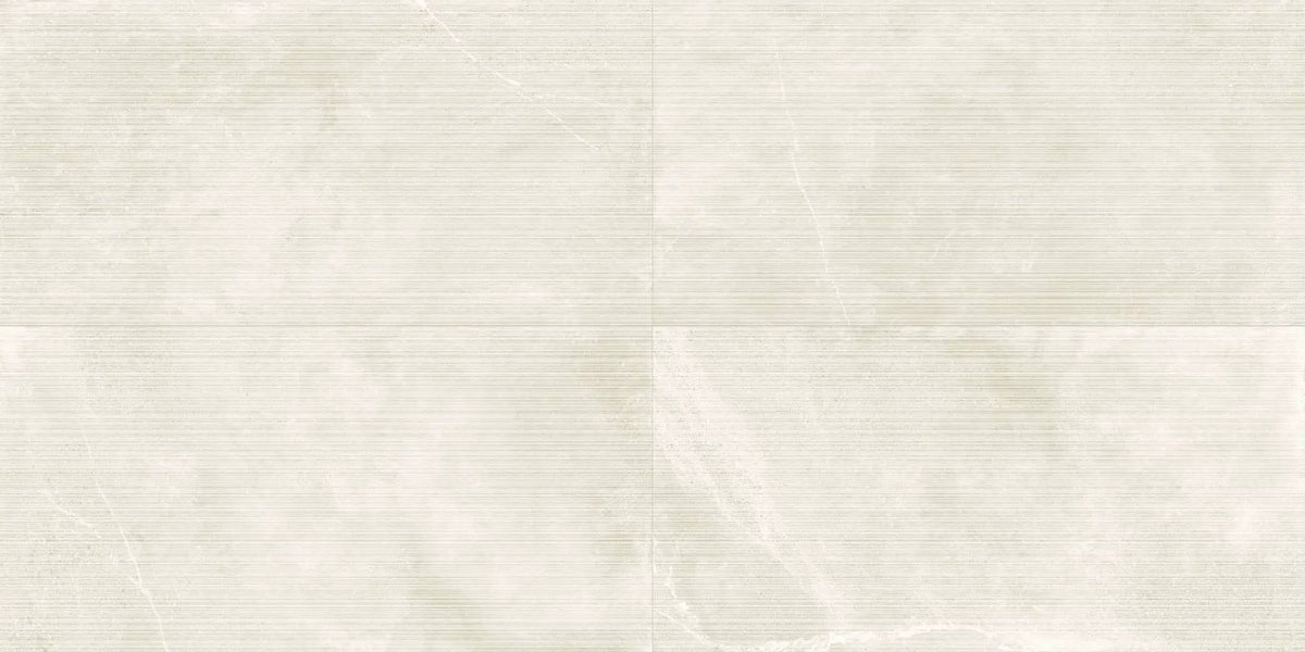 Veneer World Atelier Journey Line Natural Ivory Stone Look Porcelain Accent Tiles 24x48