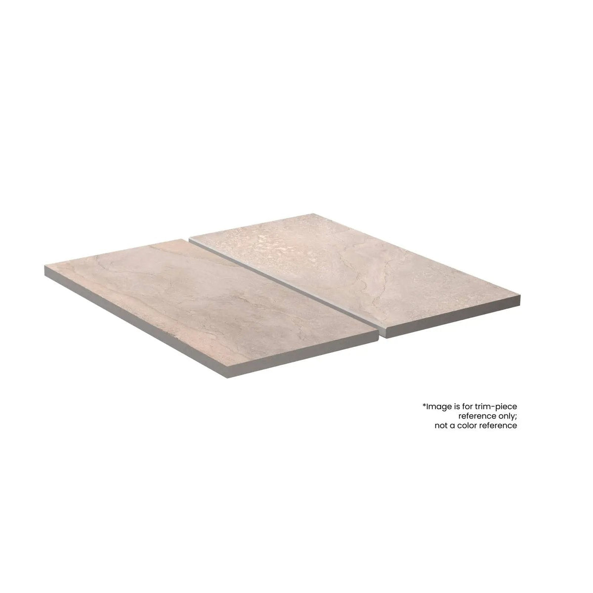 Frontier20 Dune Linear Cover Drain Set Limestone Look Porcelain Moldings 24x24