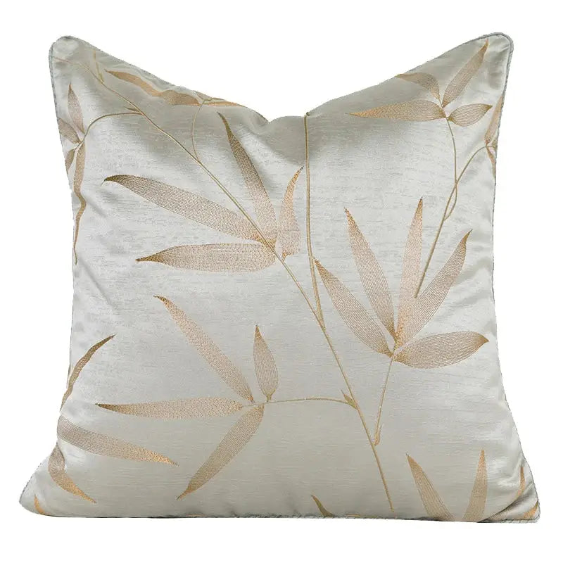 Luxury beige & gold quatrefoil geometric pillow cover bedroom decor