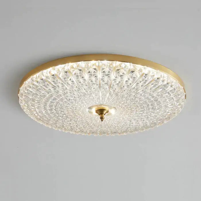 Luxury black & gold glass round ceiling lamp bedroom crystal design