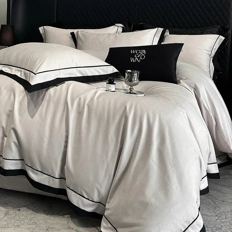 Luxury gray & gold egyptian cotton leopard bedding set bedroom