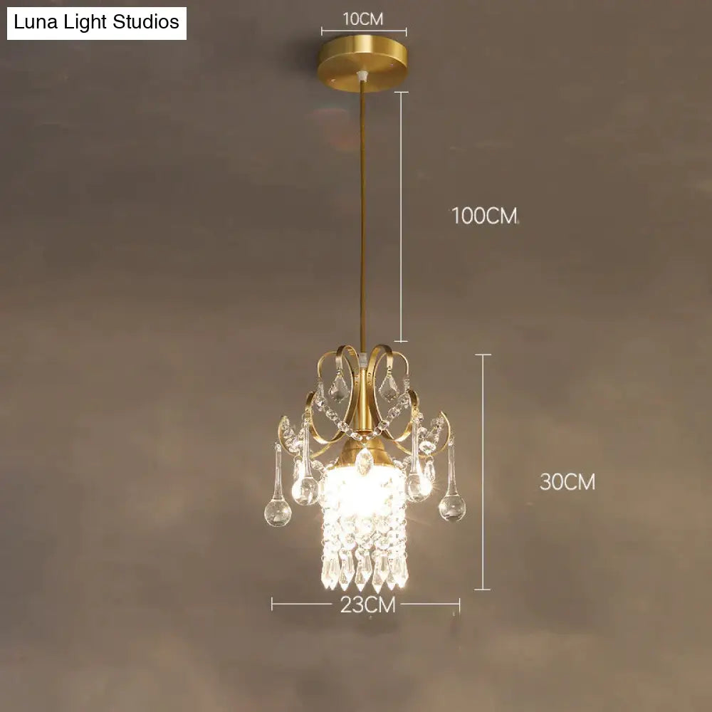 DecorBites™ Luxury Single Head Crystal Dining Room Pendant Light