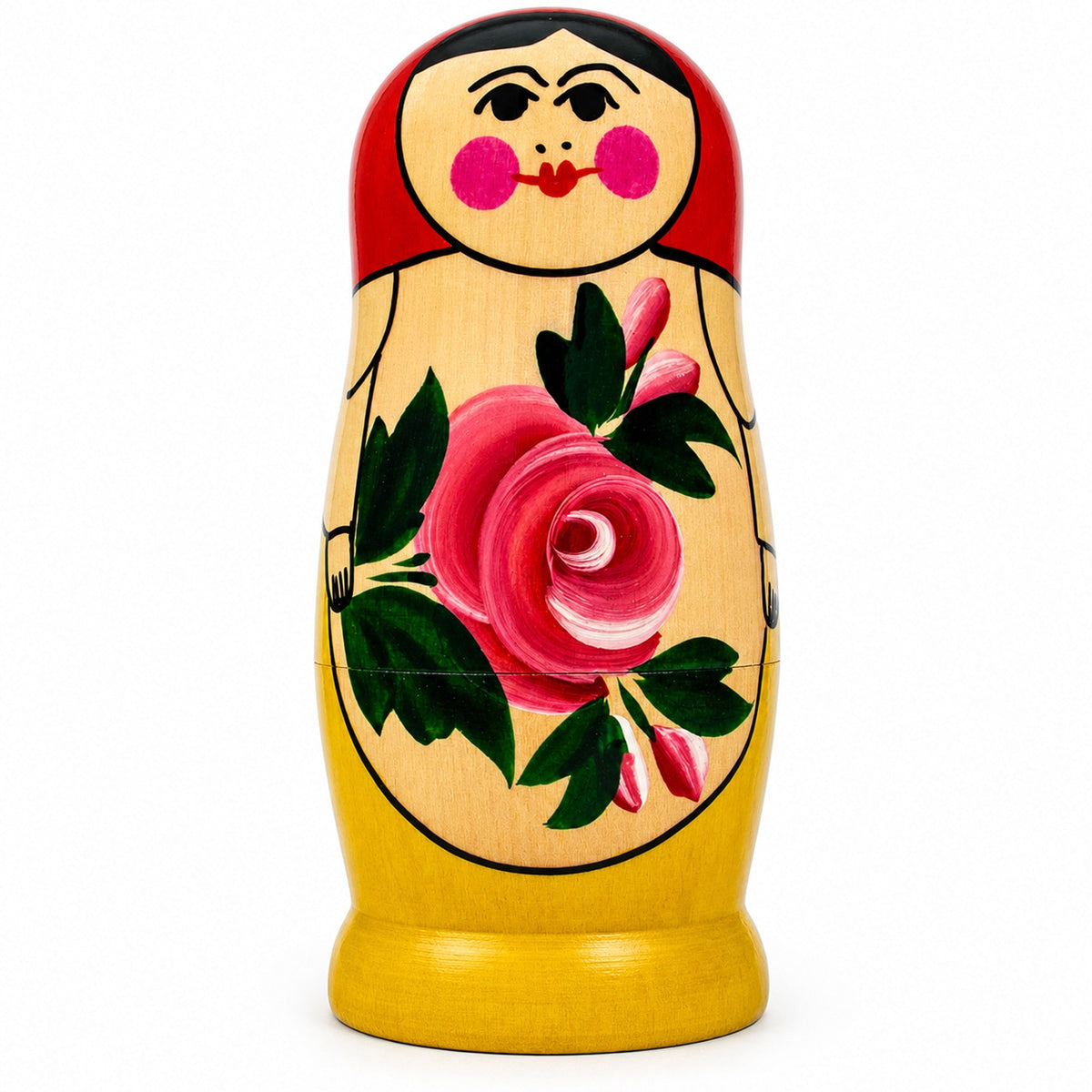 Set of 4 Semenov Style Red Scarf Wooden Nesting Dolls