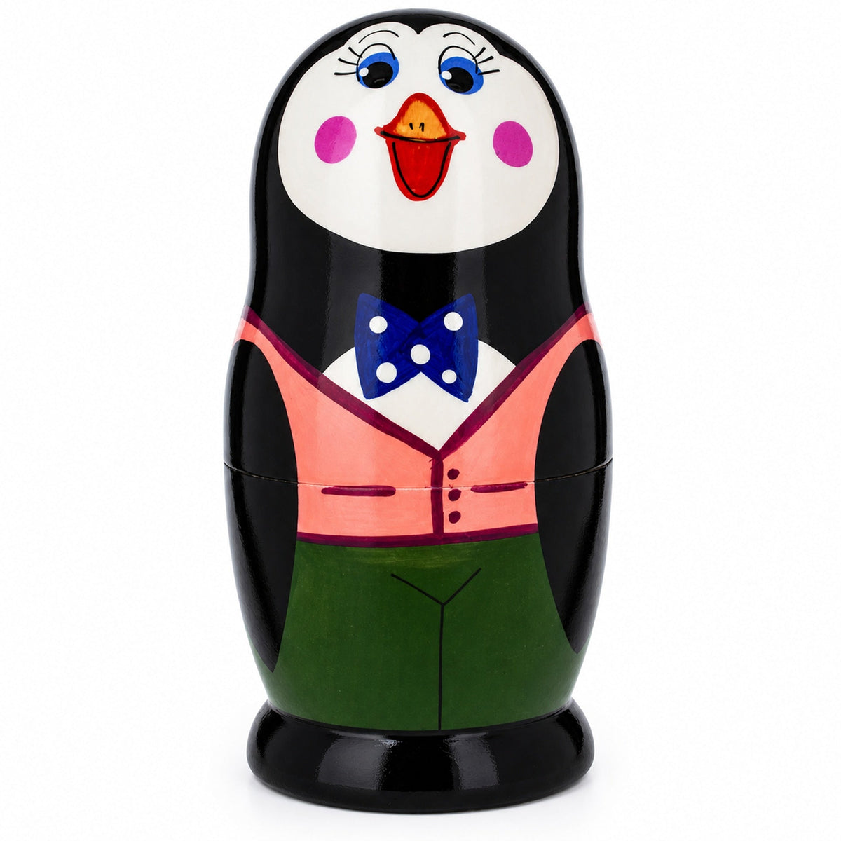 Set of 5 Happy Penguins Nesting Figurines