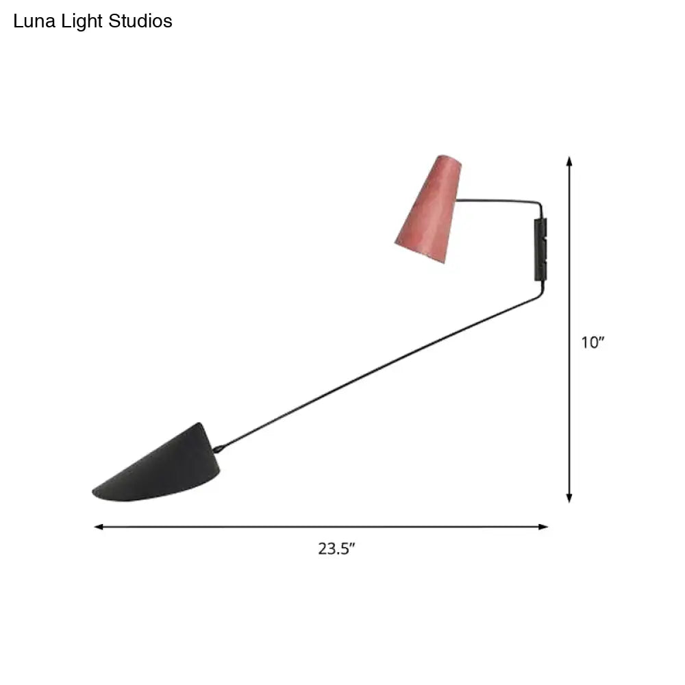 DecorBites™ Macaron Wall Sconce: Cone and Duckbill Design | 1-Light Living Room Mount Light with Black Rod