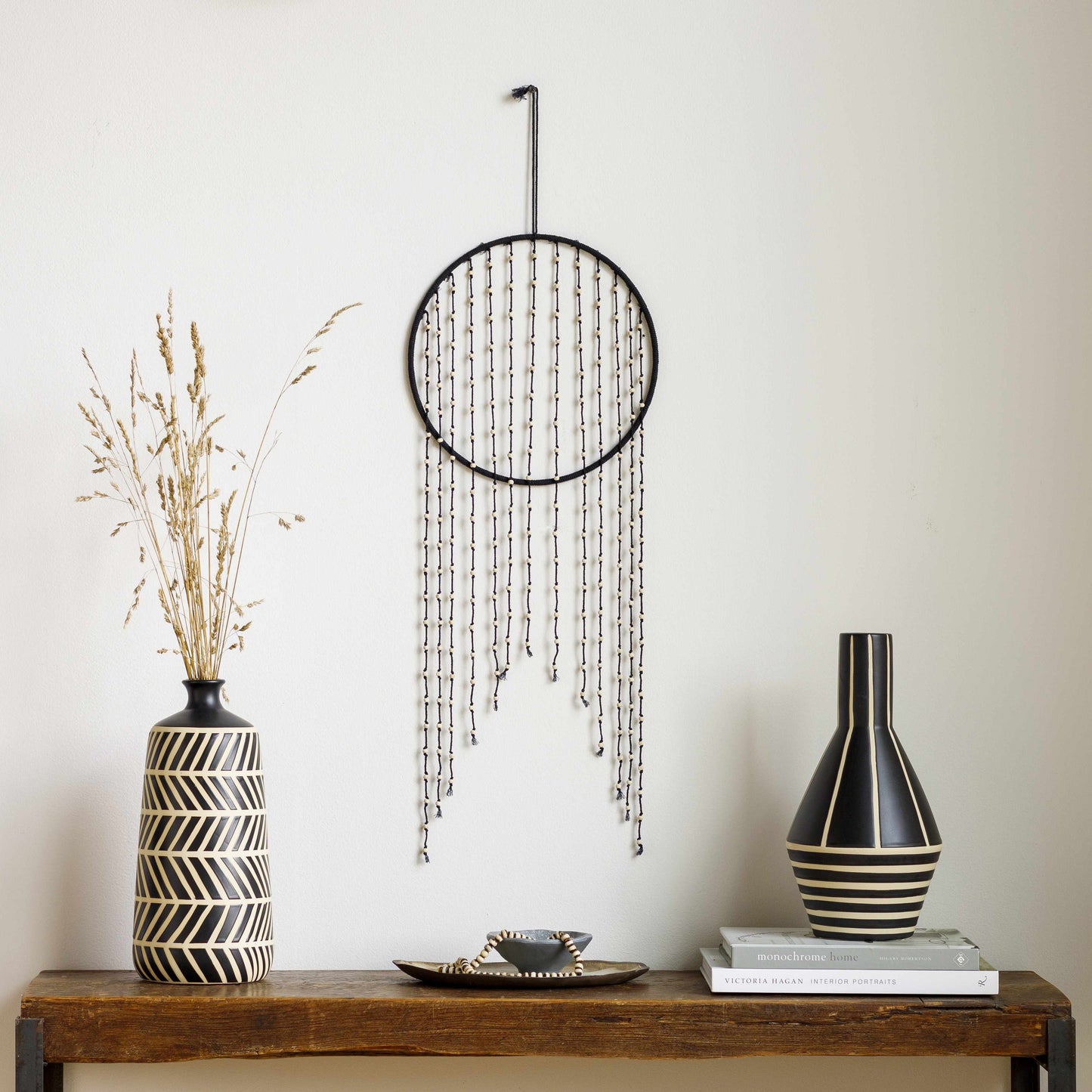 Malacampa Black Beaded Wall Hanging - Clearance