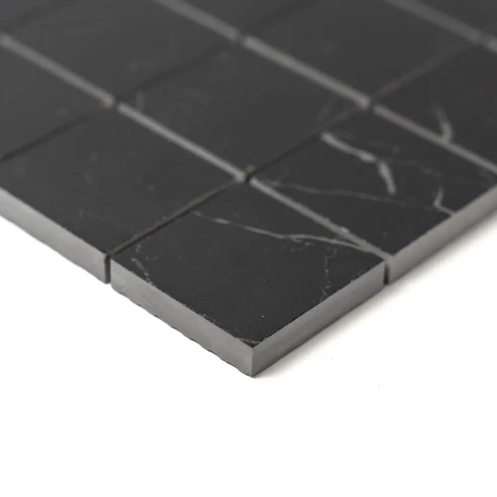 Marquina Nero Lux Glossy Straight Joint 2x2 Porcelain Mosaics 12x12