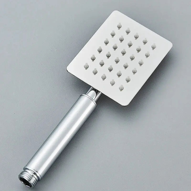 Matte black & brushed silver stainless steel handheld shower head bathroom