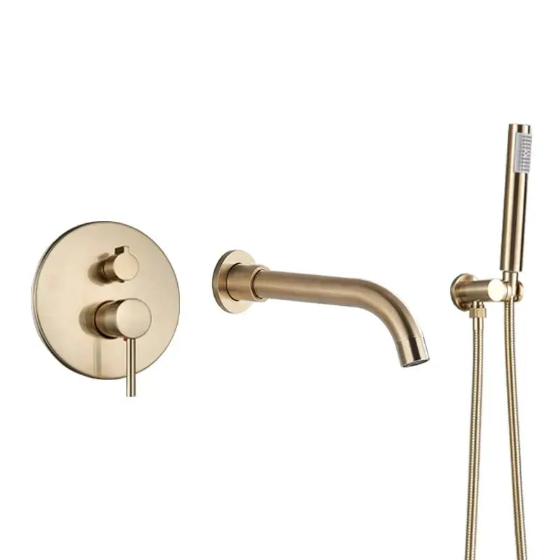 Matte black dual handle bathtub faucet set with handheld shower bathroom