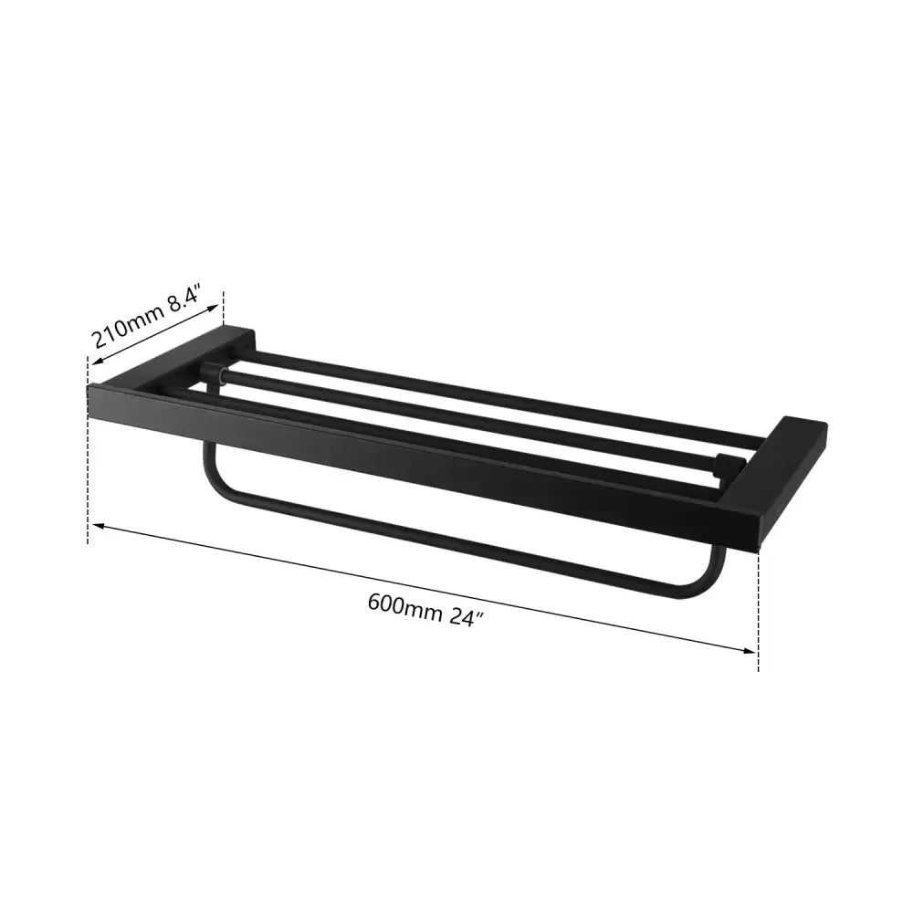 Matte black stainless steel bathroom hardware set with frosted glass