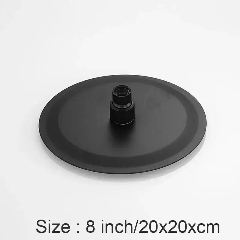 Matte black stainless steel round rain shower head bathroom ceramic nozzles