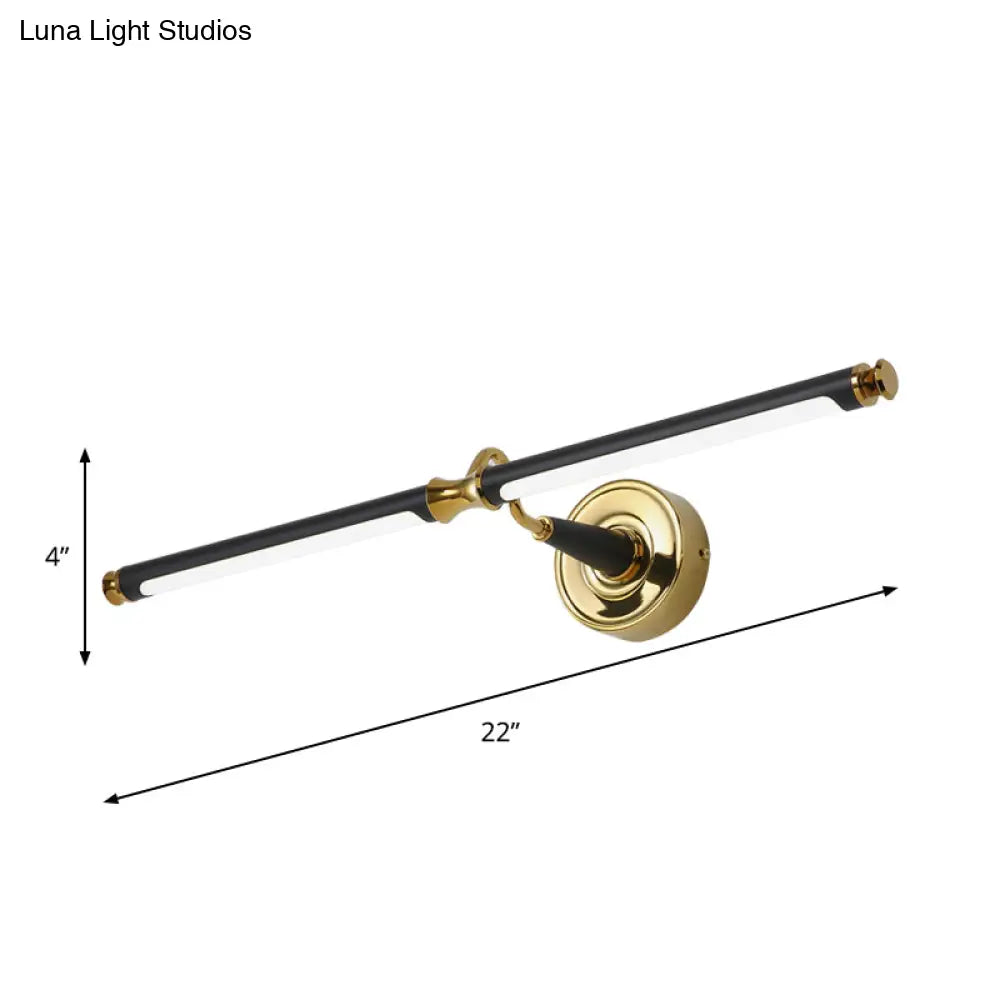 DecorBites™ Metal Streamlined LED Vanity Mirror Light in Black - Sconce Light Fixture