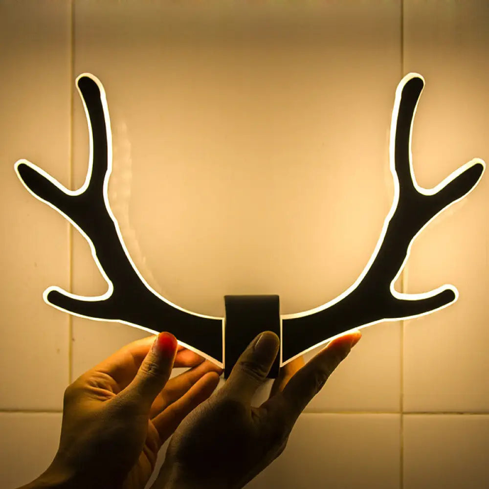 DecorBites™ Metallic Antler Sconce LED Wall Lamp for Bedroom