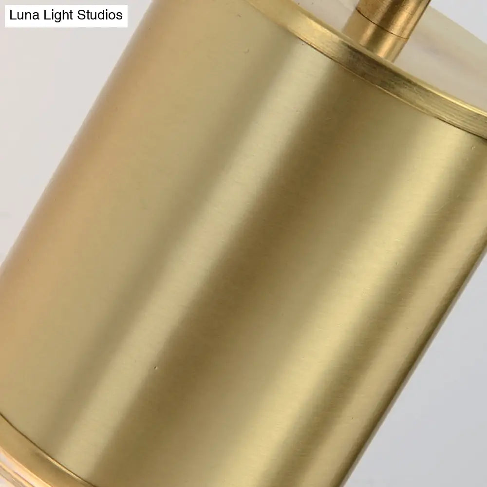 DecorBites™ Minimal Brass Tube Wall Sconce Light with Clear Glass Mount - Single Light Lamp Kit