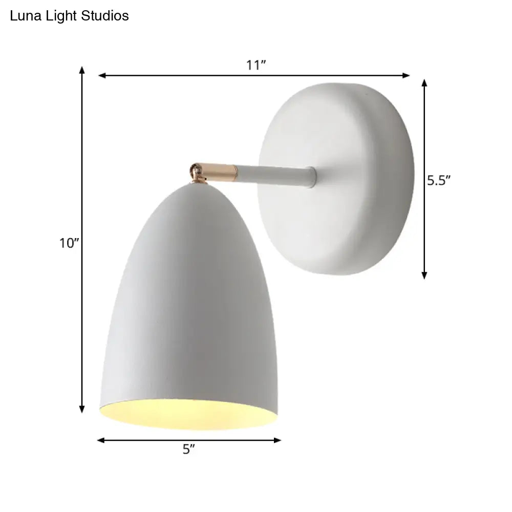 DecorBites™ Minimalist 1-Bulb White Wall Sconce Light with Metal Shade