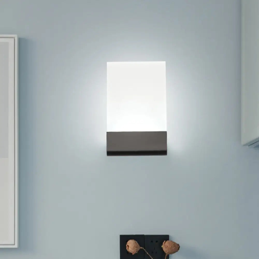 DecorBites™ Minimalist Acrylic Rectangle Wall Mount LED Sconce Lamp - Bedside Light with Warm/White Glow