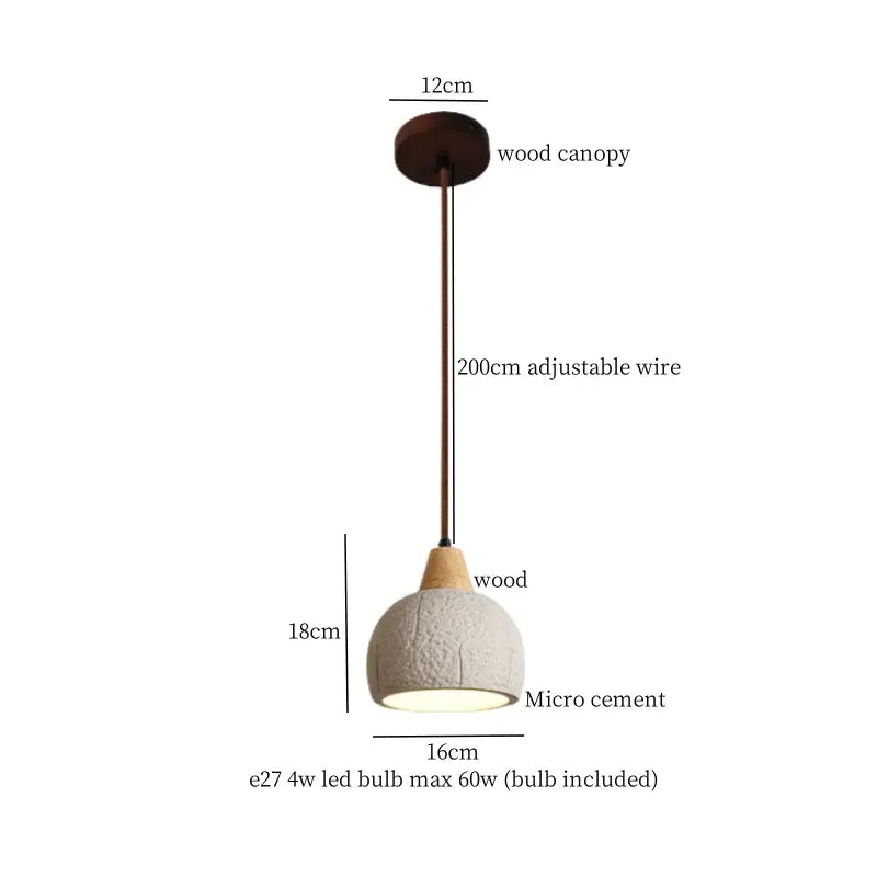 Minimalist beige cement led pendant lights kitchen decor