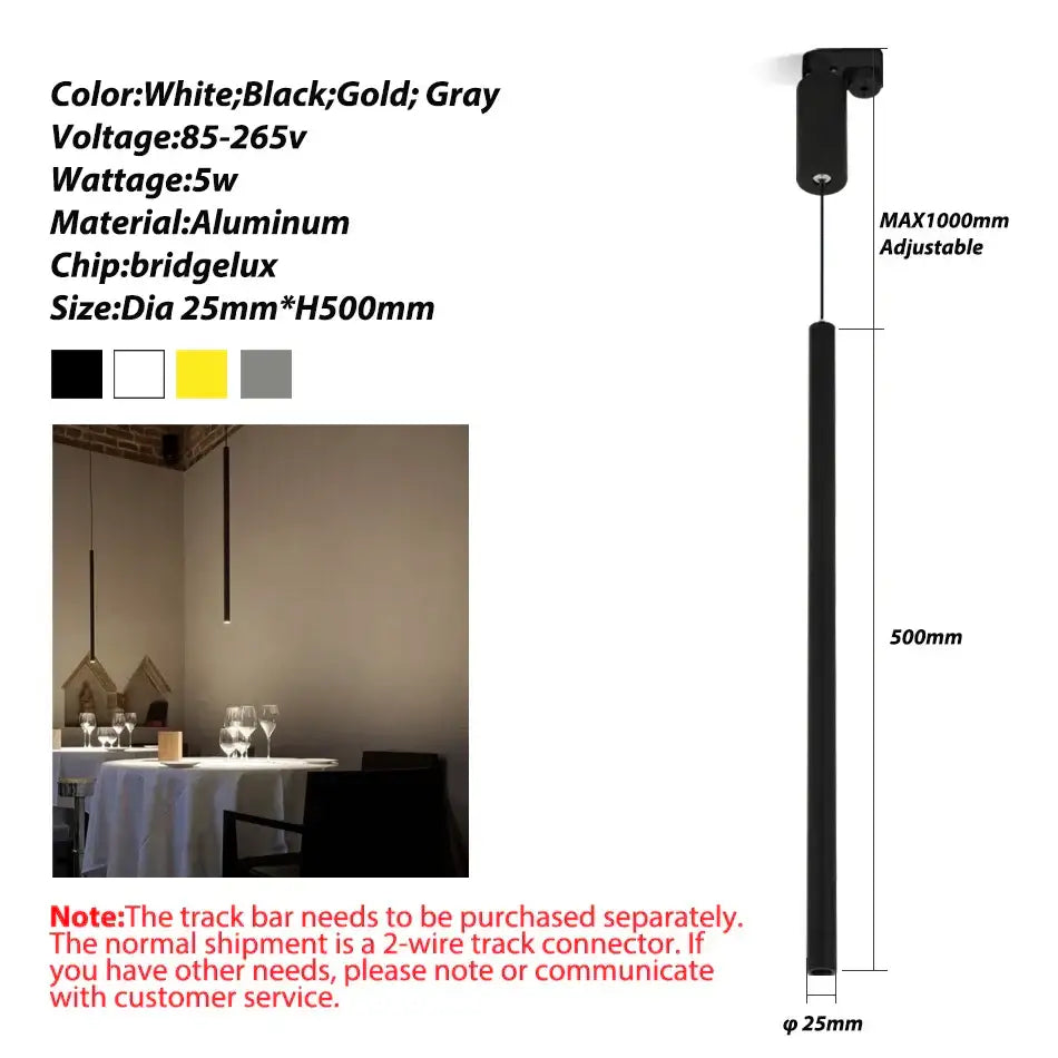 Minimalist black aluminum led ceiling rail track spotlights kitchen
