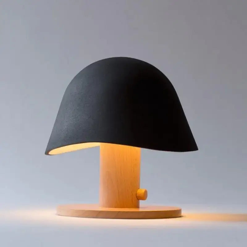 Minimalist black mushroom glass table lamp for bedroom living room