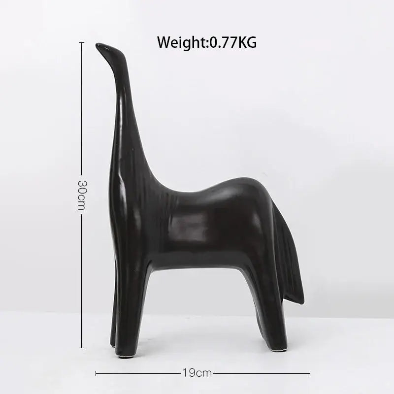 Minimalist black & white horse abstract ornaments living room decor