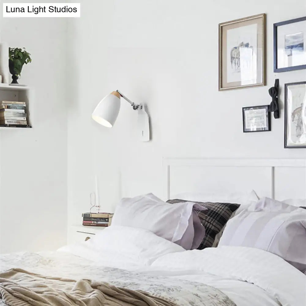 DecorBites™ Minimalist Black/White Tapered Wall Sconce Light with Switch – Ideal for Study