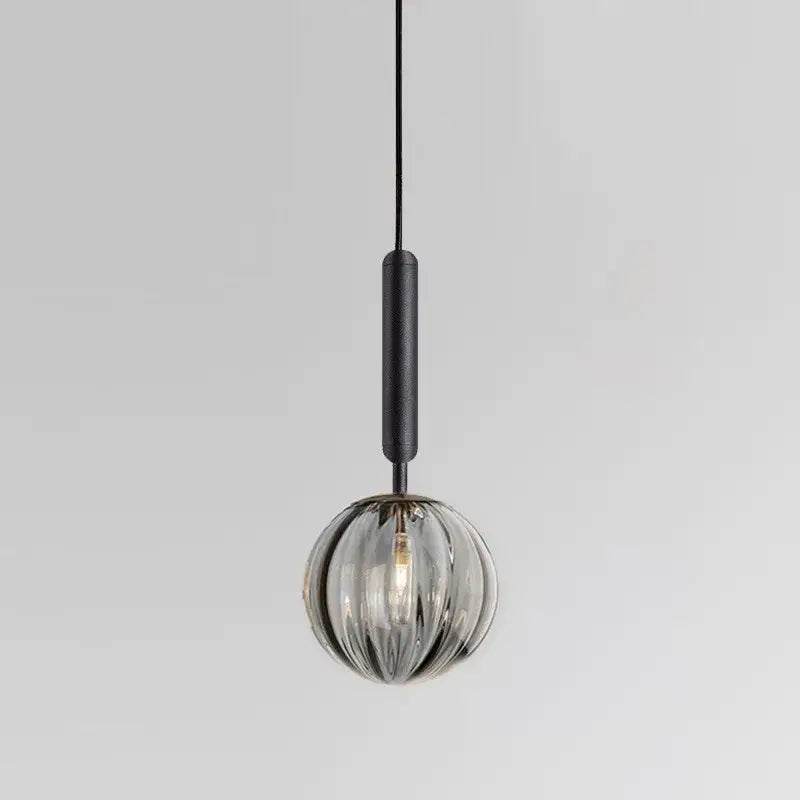 Minimalist blue pink & gray glass ball pendant light living room