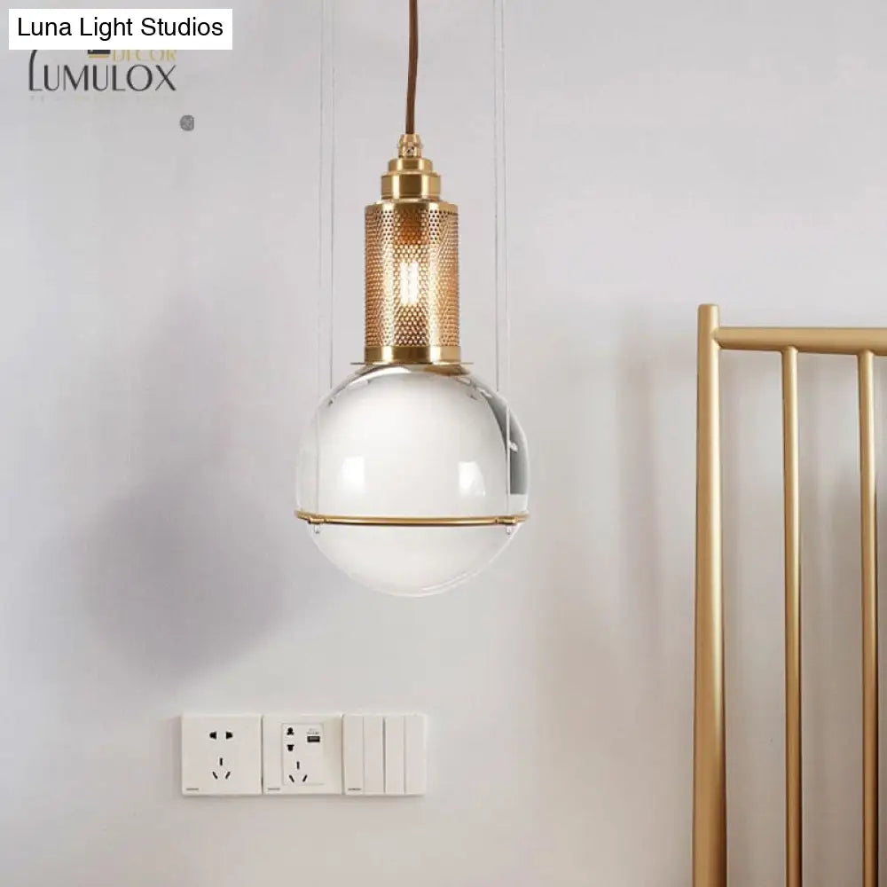 DecorBites™ Minimalist Globe Crystal Shade Living Room Hanging Lamp