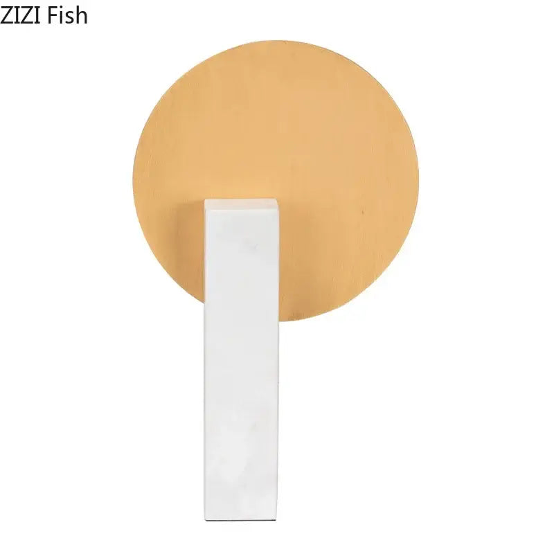 Minimalist gold and white marble base desk decoration living room