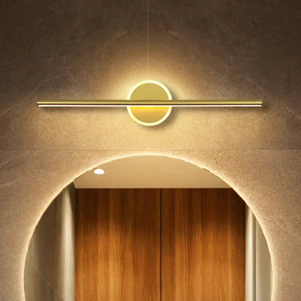 Minimalist gold linear led wall sconce bedroom vanity light