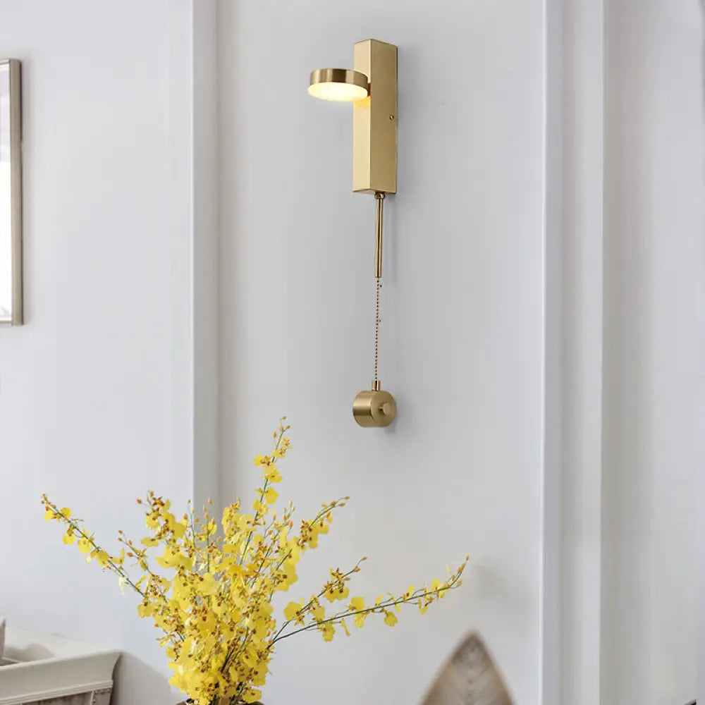DecorBites™ Minimalist L-Shaped LED Wall Sconce with Pull Chain for Living Room Lighting