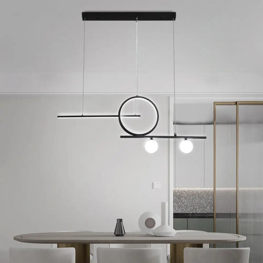 DecorBites™ Minimalist LED Island Ceiling Light with Globe Acrylic Shade for Dining Room and Kitchen