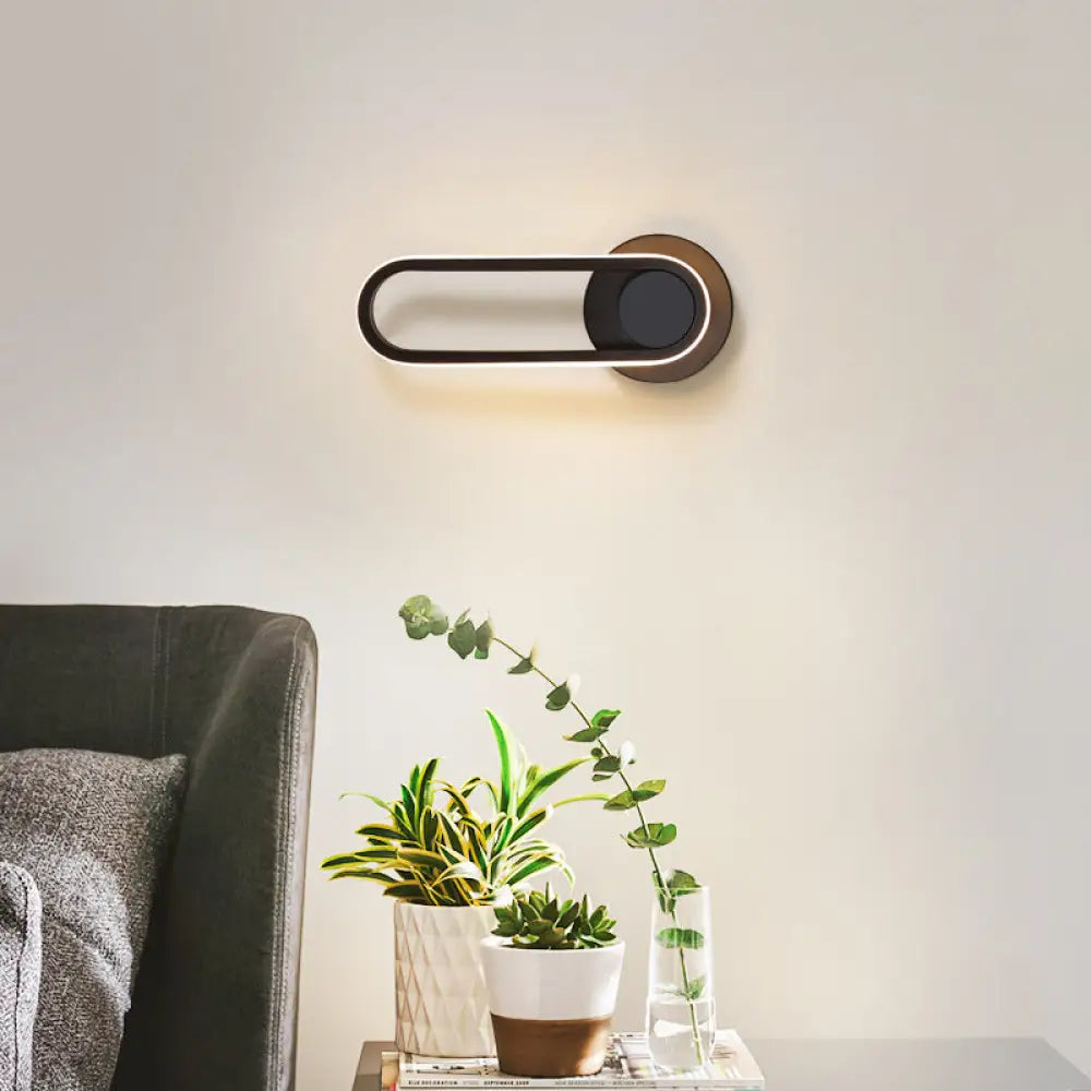 DecorBites™ Minimalist LED Oval Wall Sconce Light for Living Room - Stylish Metal Mount Lighting