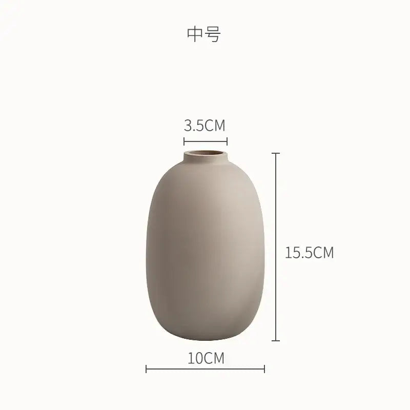 Minimalist matte pastel geometric ceramic vase living room decor