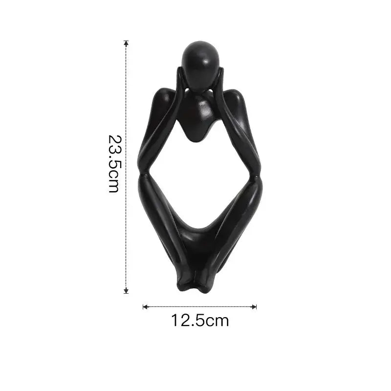 Minimalist matte white abstract thinker woman figurine living room decor