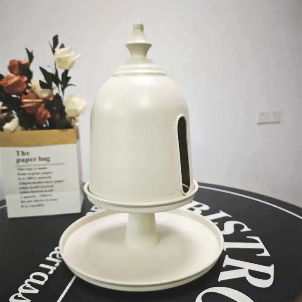 Minimalist off white ceramic birdhouse storage solution bedroom decor