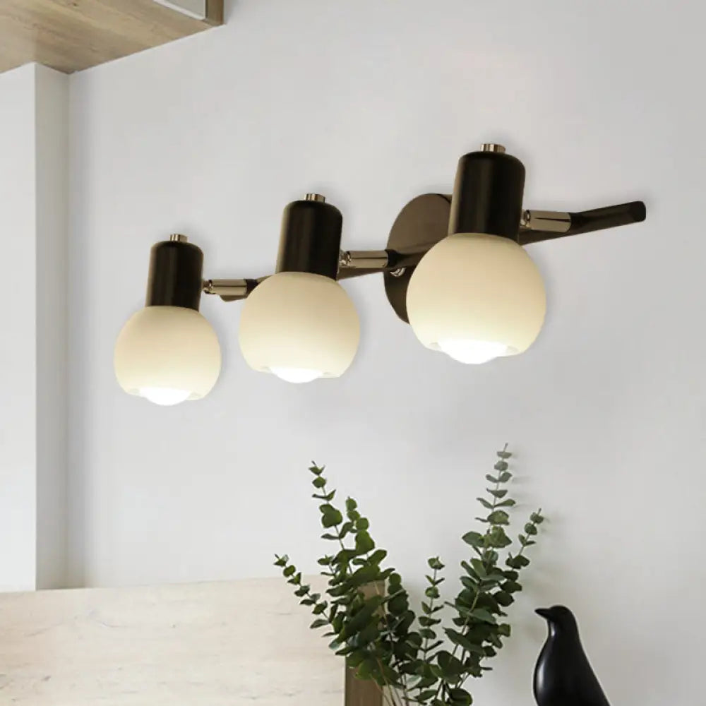 DecorBites™ Minimalist Opal Glass Sconce Lighting - Stylish Study Room Wall Mount Lamp in Black with Linear Design