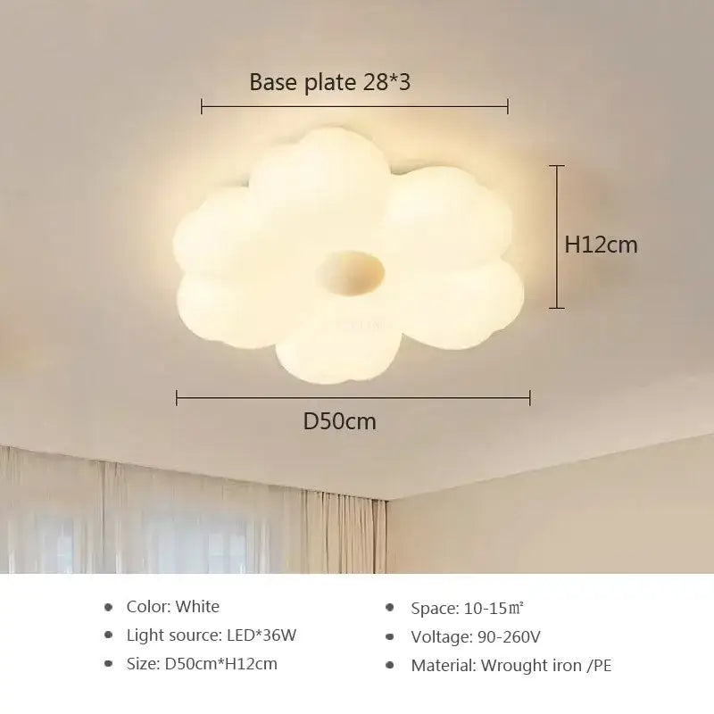 Minimalist white cloud led ceiling light for bedroom decor