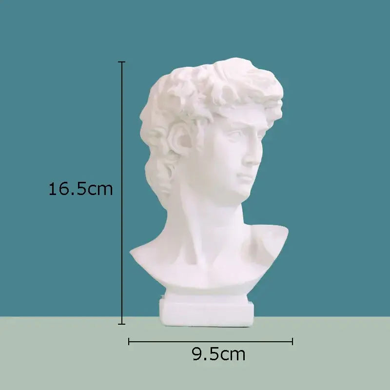 Minimalist white david portrait resin sculpture living room decor