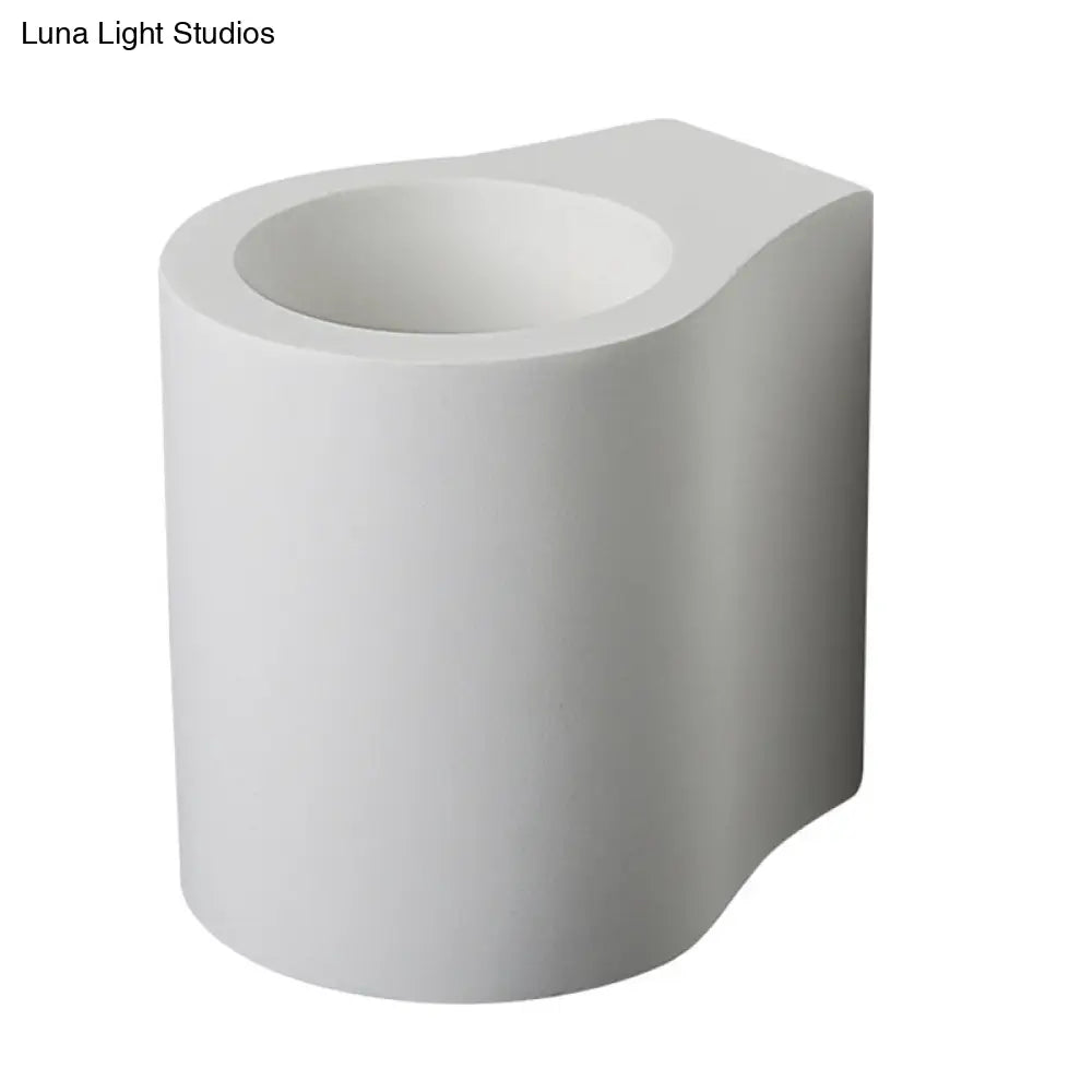 DecorBites™ Minimalist White Flush Wall Sconce - 1 Bulb LED Up-Down Wall Lamp