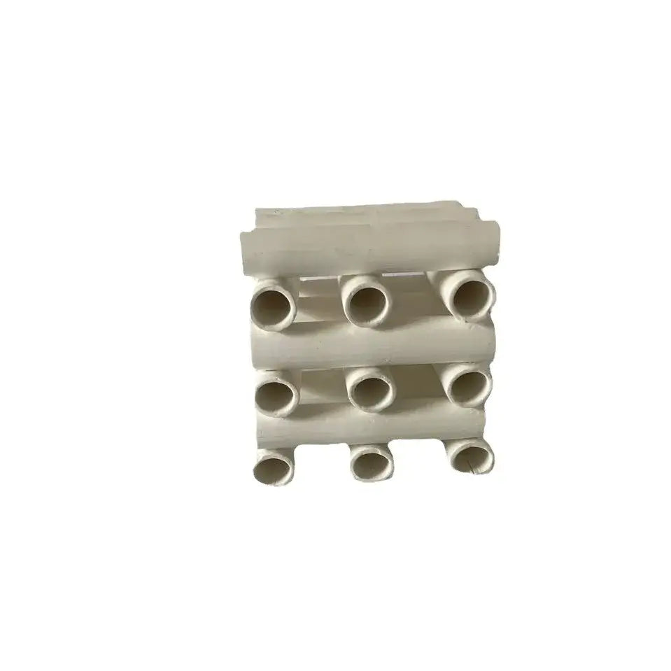 Minimalist white geometric ceramic pipe decorative figurines living room