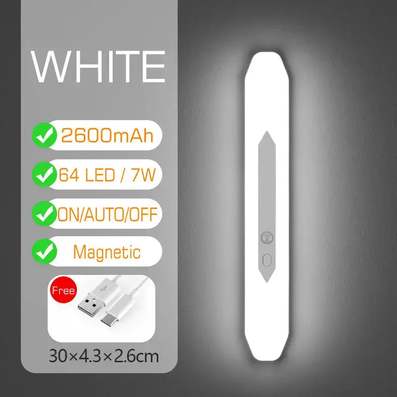 Minimalist white motion sensor night light bedroom usb rechargeable