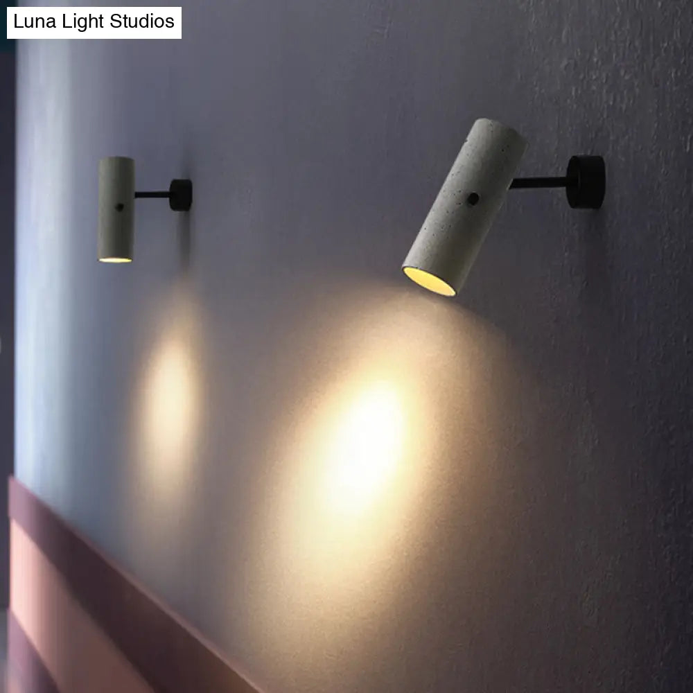 DecorBites™ Minimalistic Grey LED Wall Spotlight with Cylindrical Shade