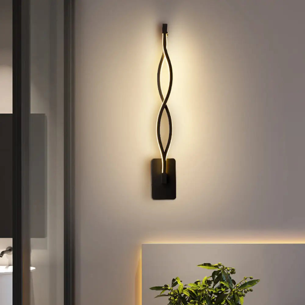 DecorBites™ Minimalistic Metal LED Stairway Sconce in Warm/White Light - Black/White