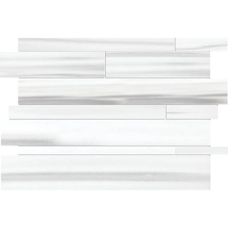 Mink White Honed Slides Marble Mosaics 11x17