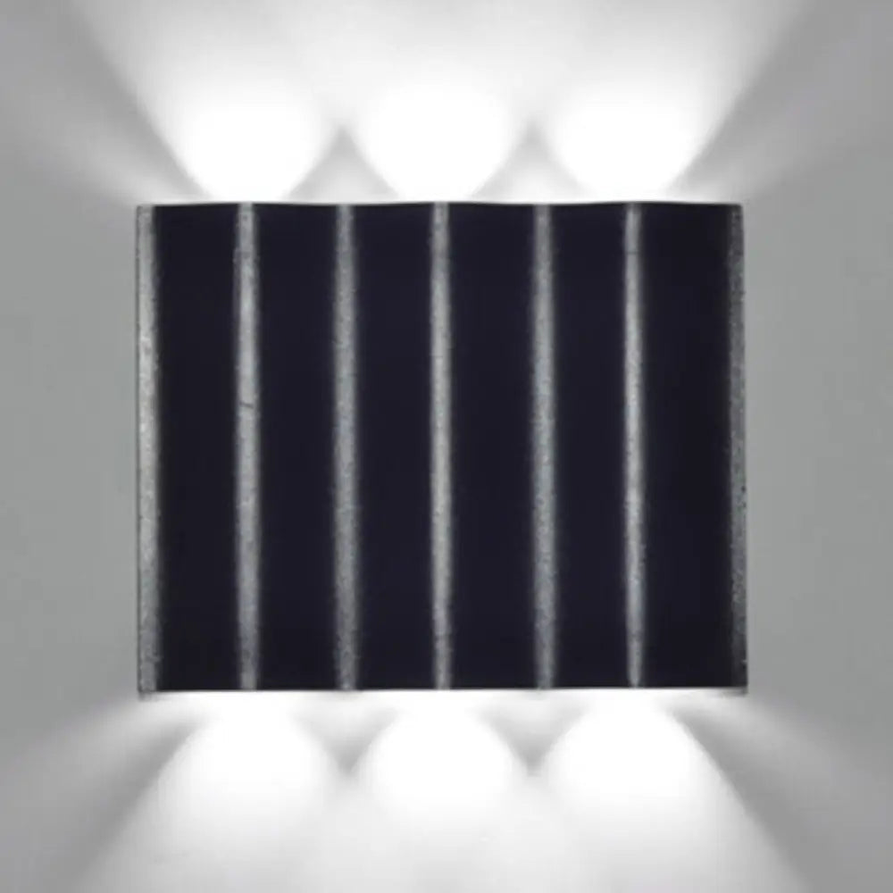 DecorBites™ Modern 1/2/3-Light Black Porch Wall Sconce with Wavy Metal Shade and Warm/White Lighting